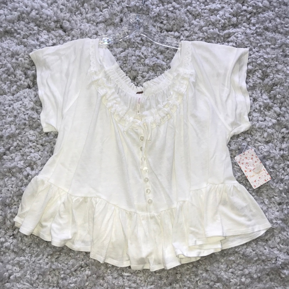 NWT Free People off the shoulder white blouse XS